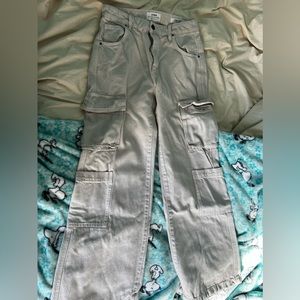 Cotton on cargo wide leg jeans in soft taupe